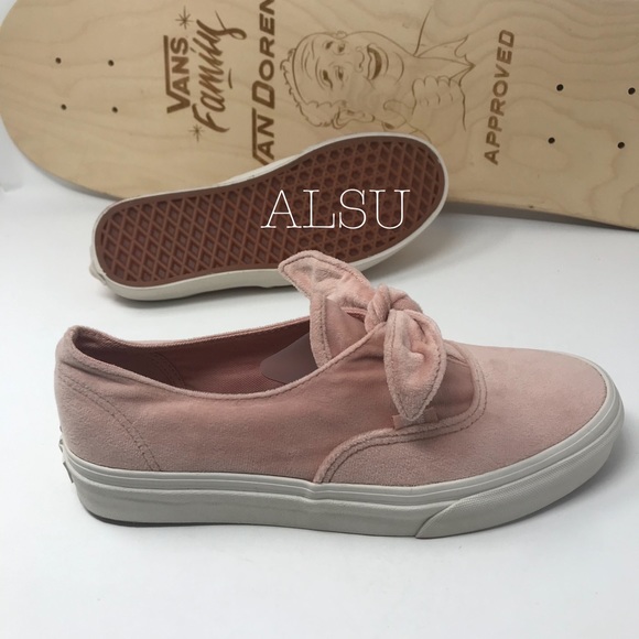 VANS Authentic Knotted Velvet Rose Cloud ⛅️ W - Picture 3 of 7